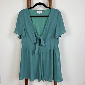 Pink Lily Blue Romper (Large)